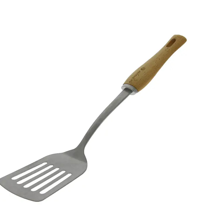 B Bois Slotted Spatula Stainless Wood 13.8"