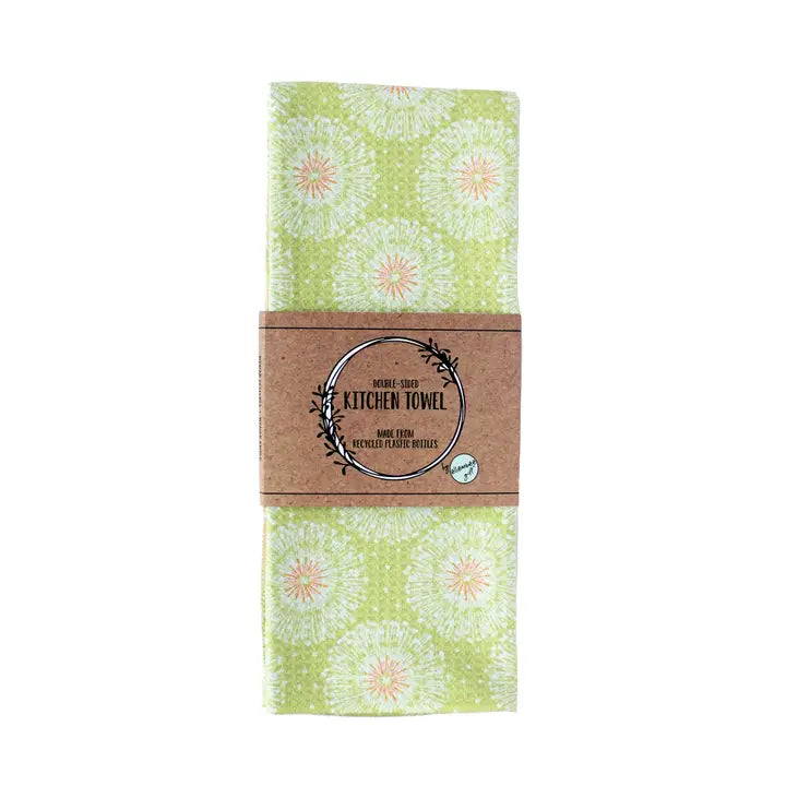 Yellow and Coral Allium | Two Sided Microfiber Tea Towels
