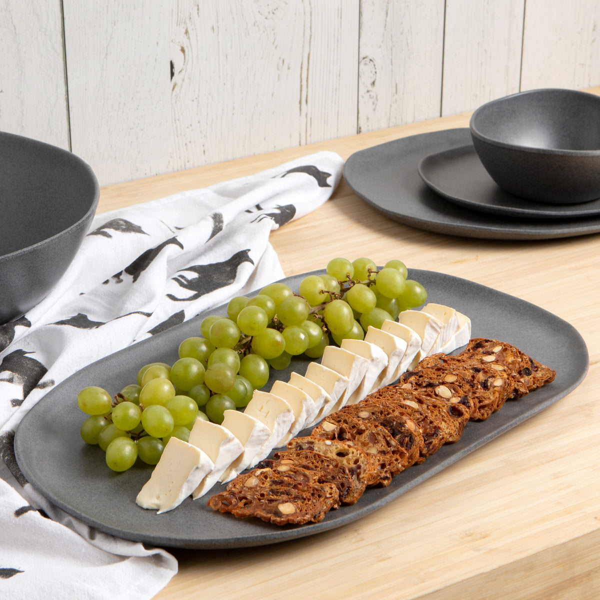 Graphite Fresco Melamine Platter