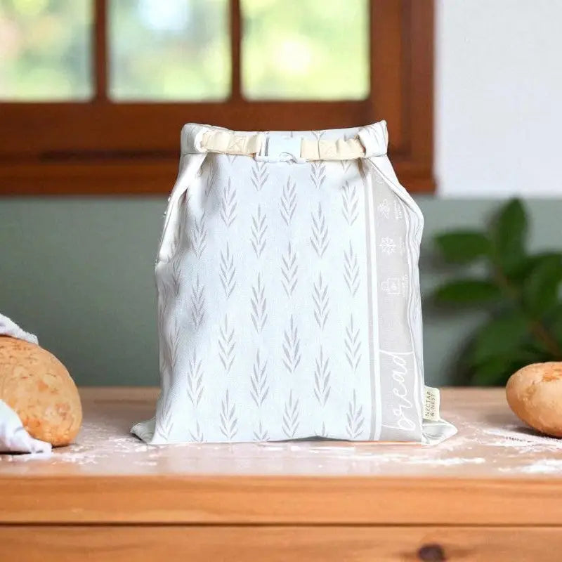 Stripe and Wheat S/2 Reusable Beeswax Homemade Bread Bags