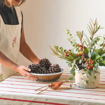 60"x120" Red Striped Tablecloth