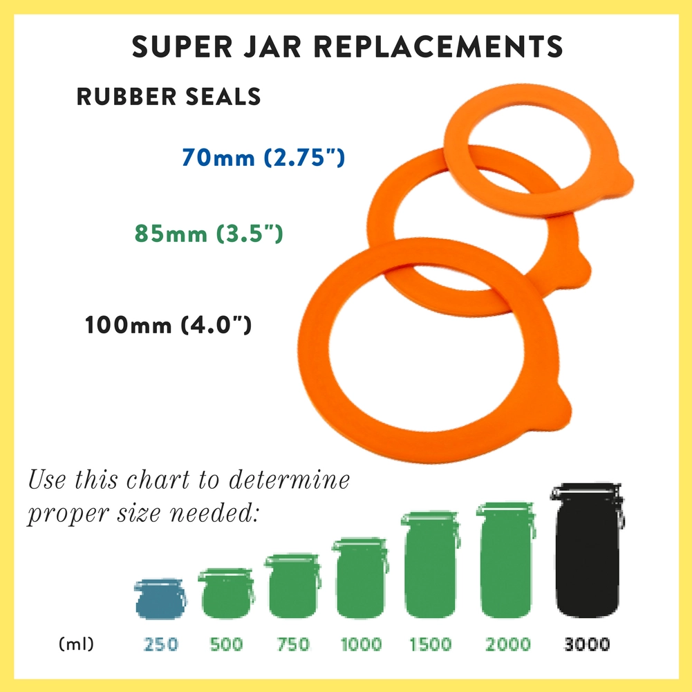 Rubber Seal 70mm Super Jar, Terrines