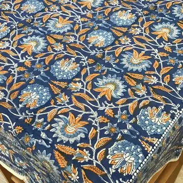 Tablecloth 86" Round Sarah Blue