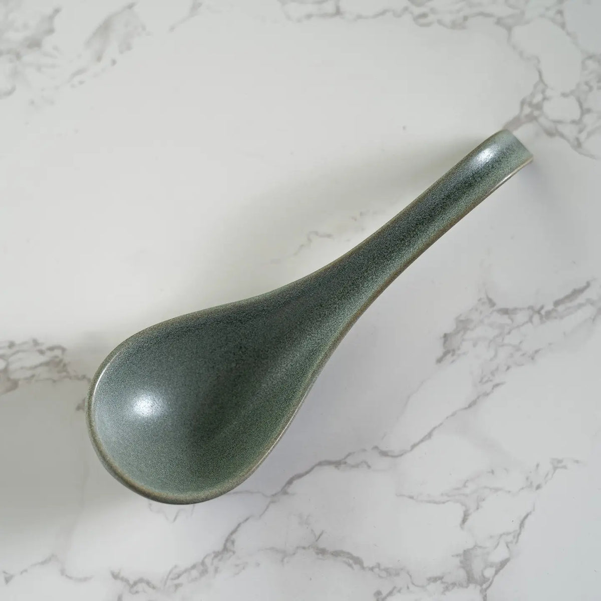 Green 5.9"L Porcelain Soup Spoon