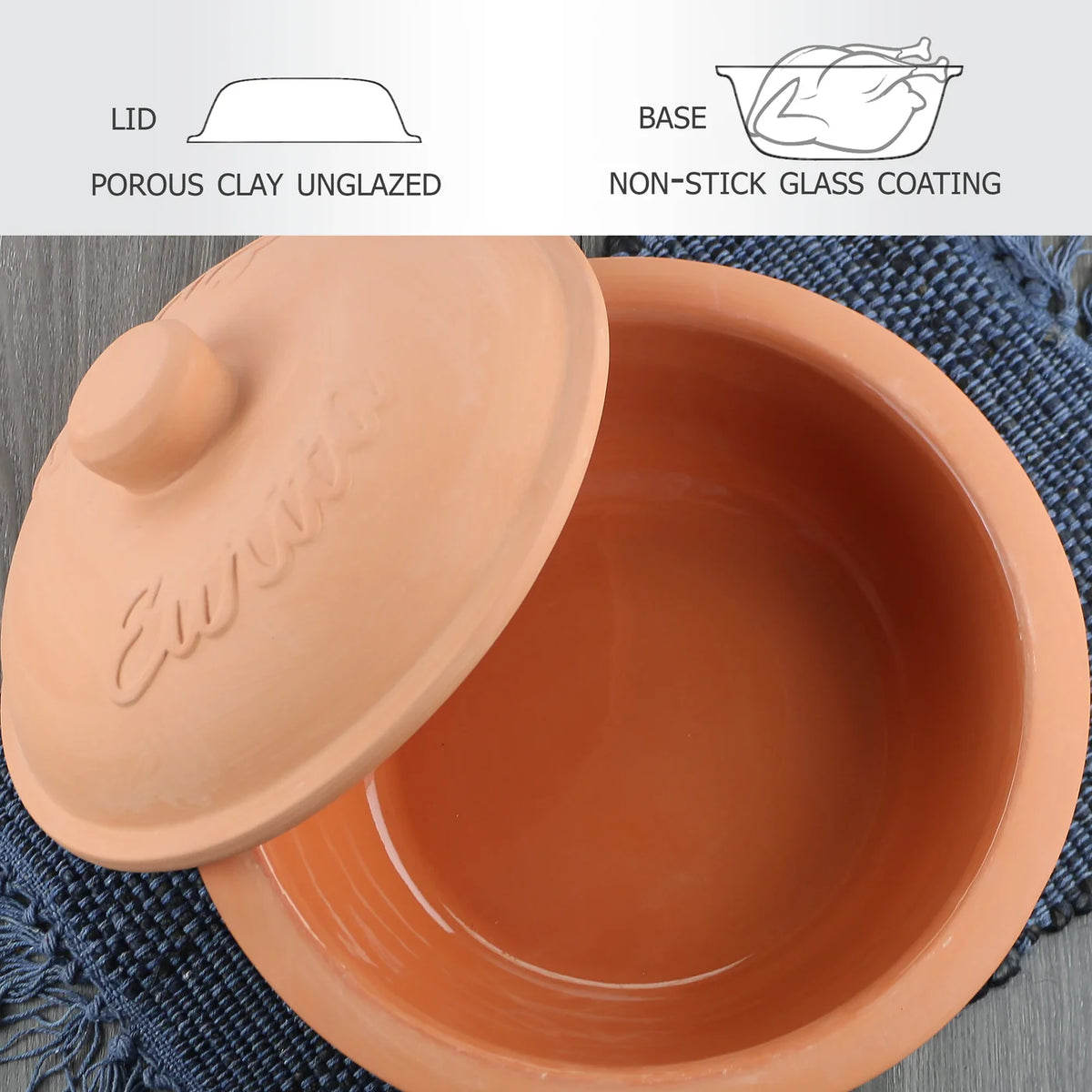 4qt Round Eurita Clay Dutch Oven