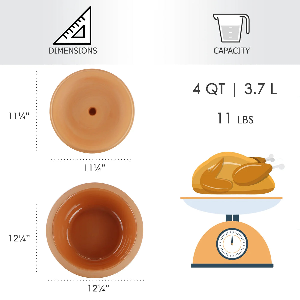 4qt Round Eurita Clay Dutch Oven