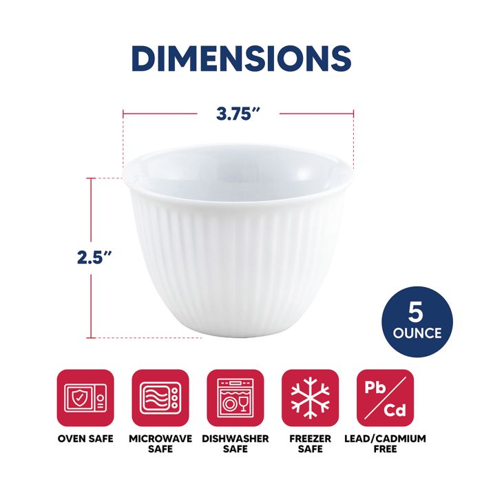 Custard Cup 5oz Porcelain