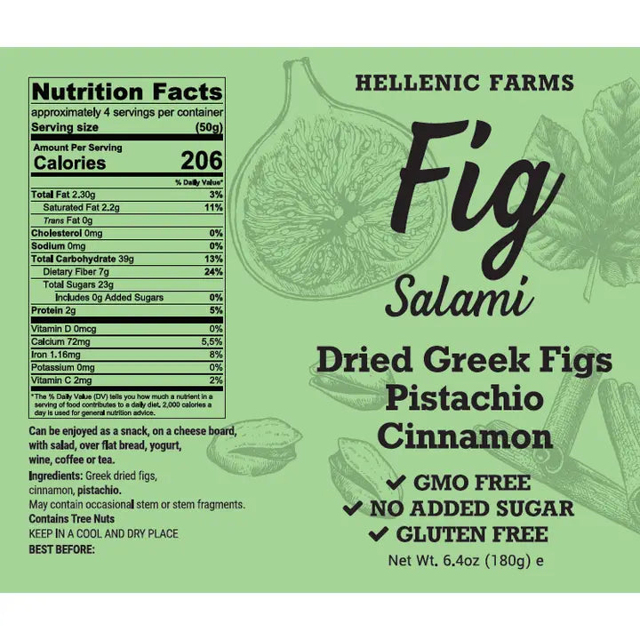 Vegan Fig Salami, Pistachio Cinnamon