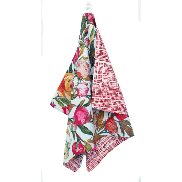 Red Roses | Modern Floral Home Decor | Waffle Tea Towels