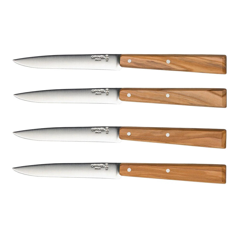 Bon Appetit S/4, 4" S/S Steak Knives, Olive Wood