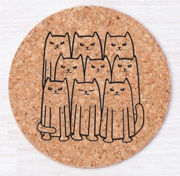 Cats Cork Coasters