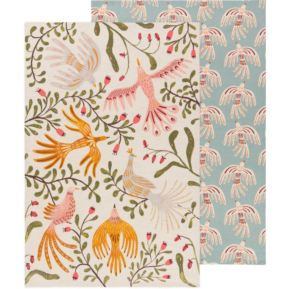 S/2 Plume Linen Cotton Dishtowels