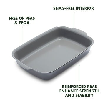 Cast Aluminum Gray 13x9 Premiere Rectangular Baker