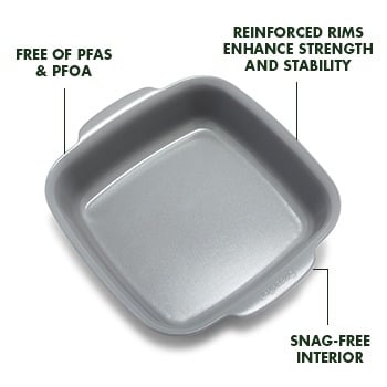 Cast Aluminum Gray 8" Square Premiere Cake Pan