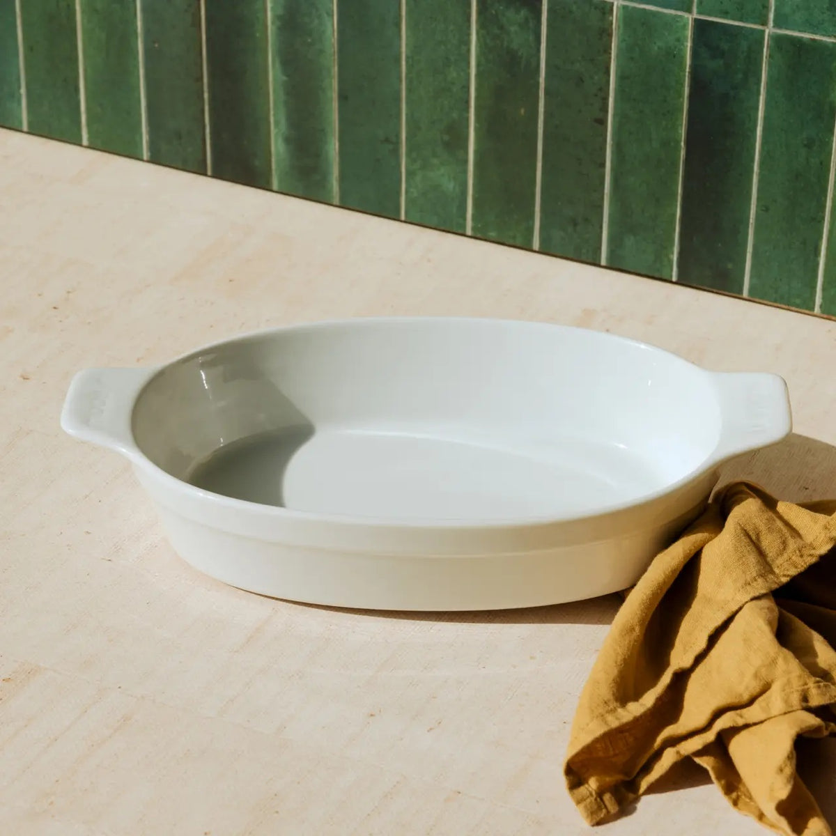 10" x 6.6" Oval White Porcelain Baking Dish