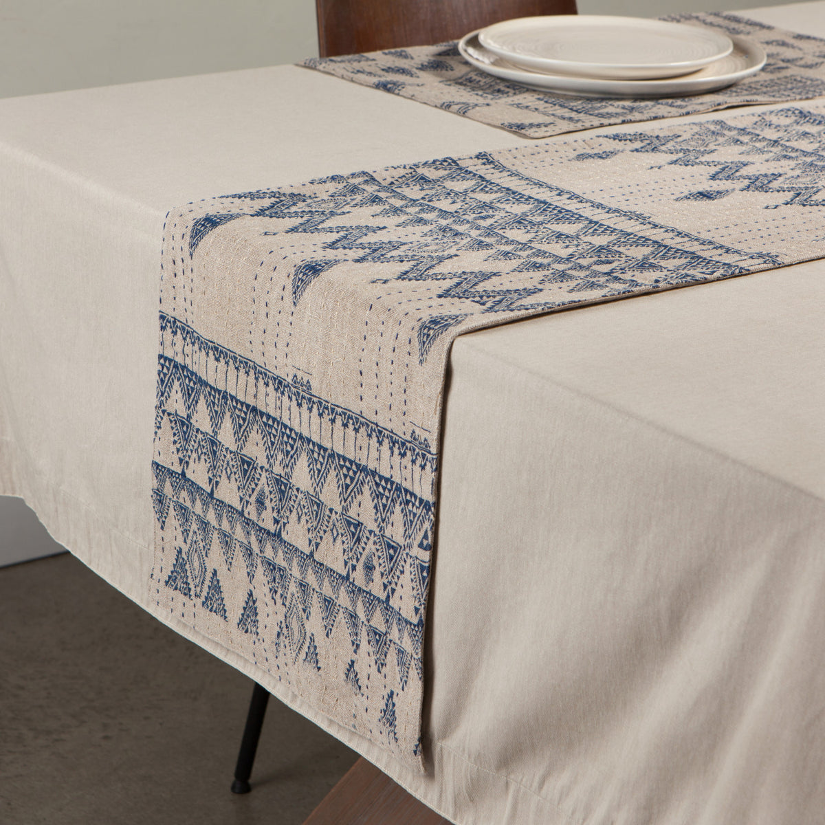 72" Table Runner Kantha Enigma