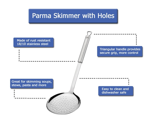 S/S 14" Skimmer With Holes Parma