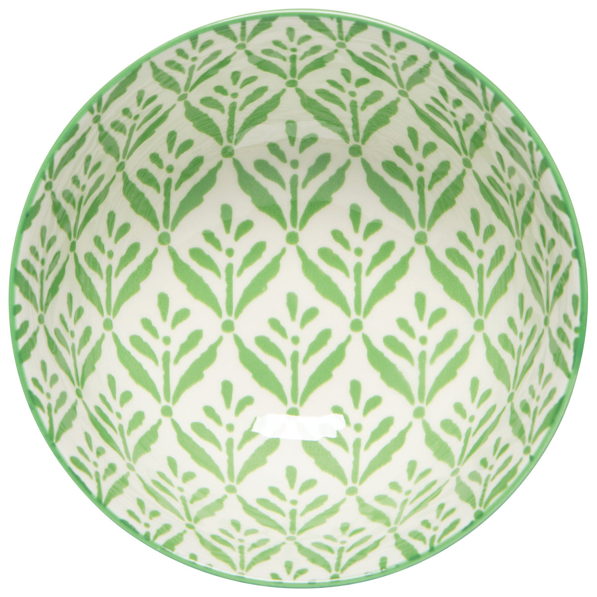Green Leaf Stamped 4" Bowl