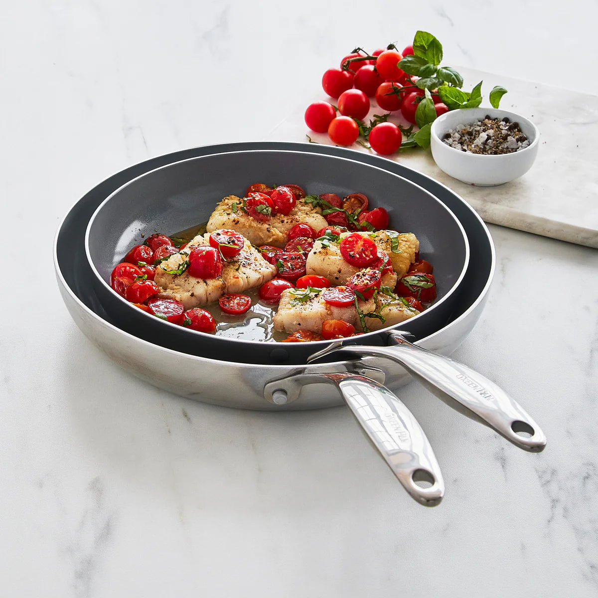 Stainless Steel 8" & 10" Set Valencia Pro Fry Pans
