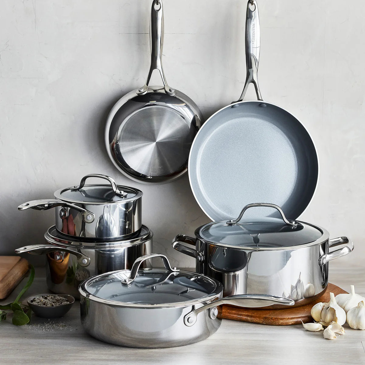 Stainless Steel 10 Piece Set Valencia Pro Pans