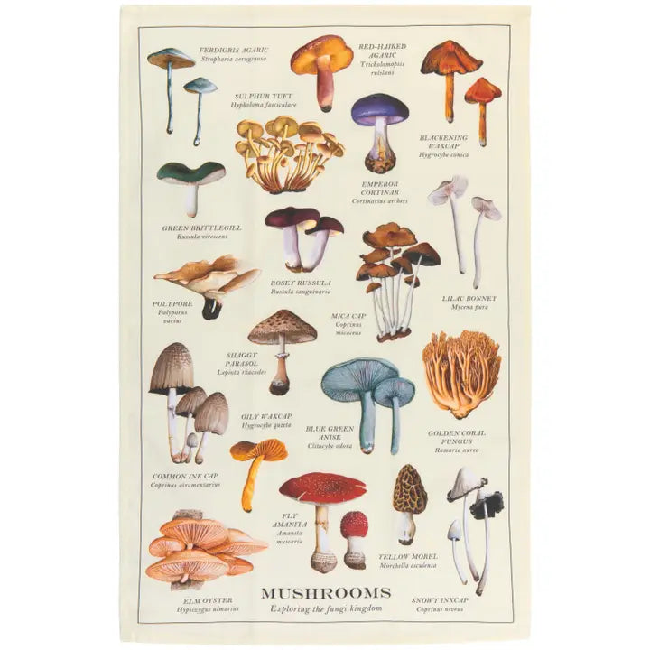 Print Mushrooms Dishtowel