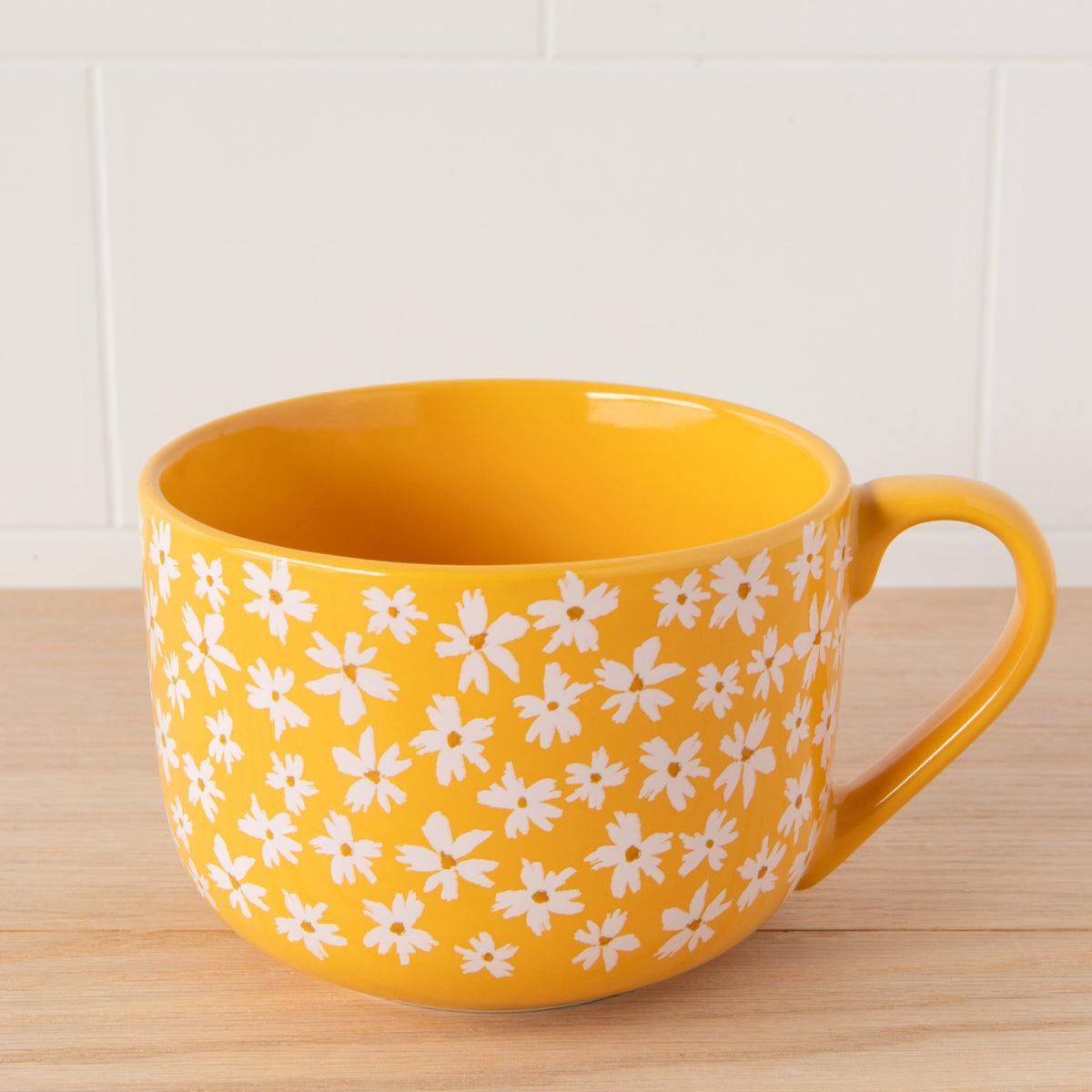 Full Bloom Yellow Latte Mug