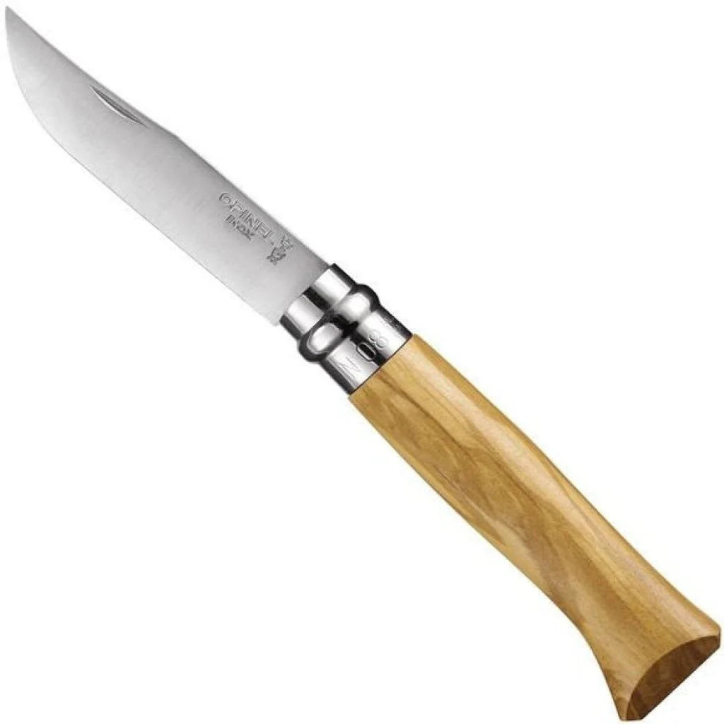 No.08 S/S Folding Knife, Olive Wood