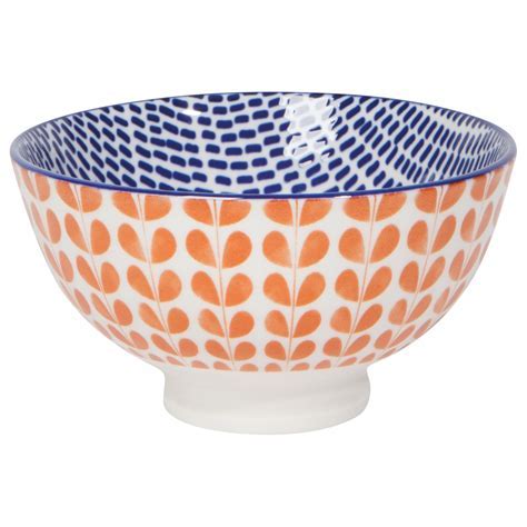 Orange Blue Blossom 4" Bowl