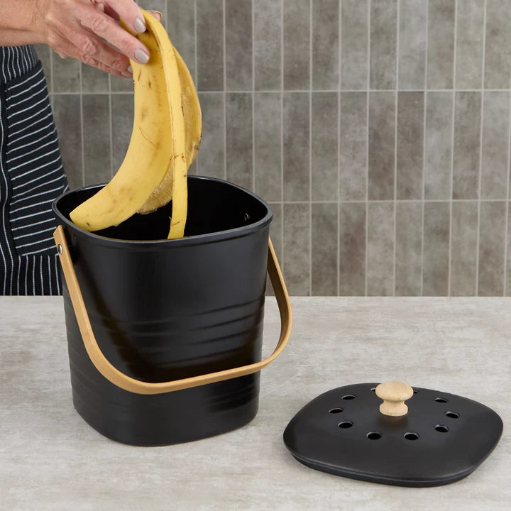 Black Bamboo & Melamine Compost Pail