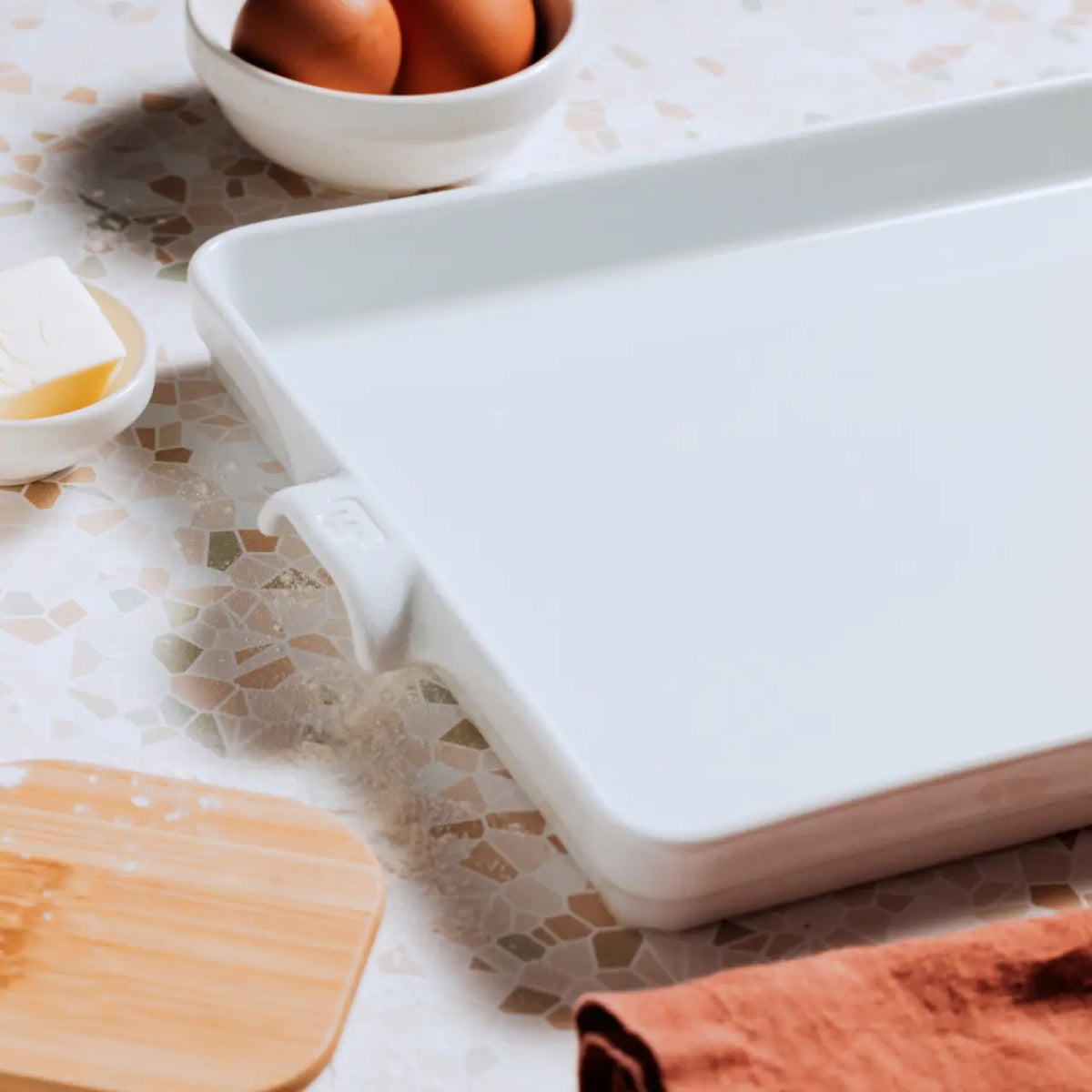 9" x 13" White Porcelain Baking Slab