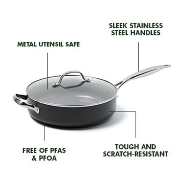 Hard Anodized 4.5 Quart Valencia Pro Saute Pan w/Lid