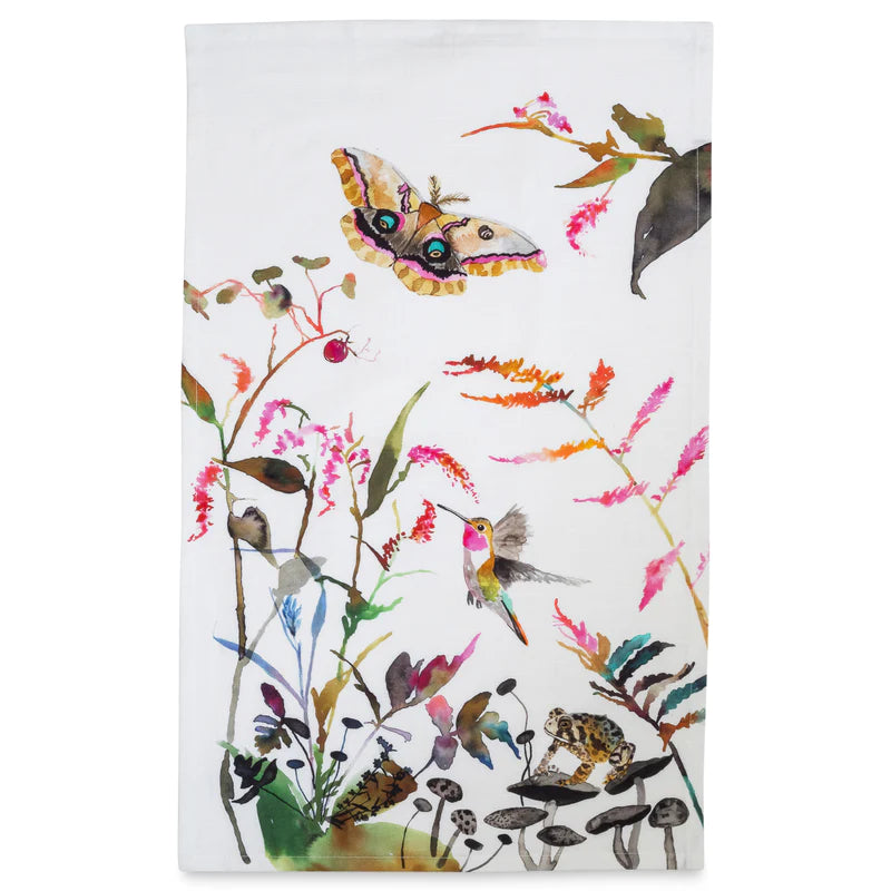 Deep Forest Hummingbird Tea Towel