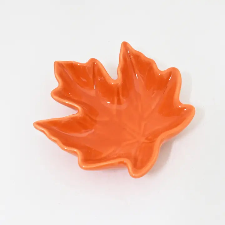 Orange 3.5" Maple Leaf Sauce Dish