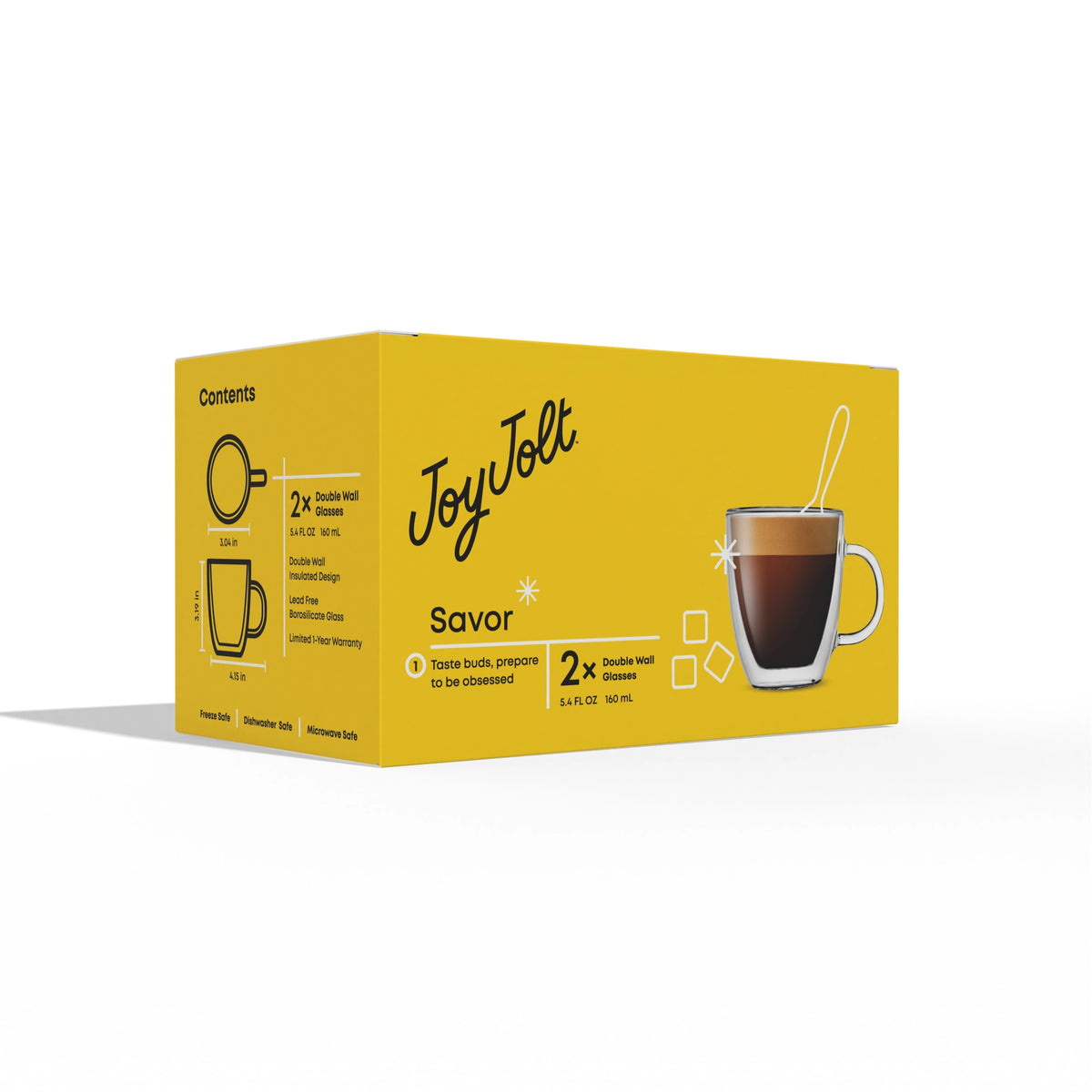 S/2 Savor 5.4oz Double Walled Espresso Glasses