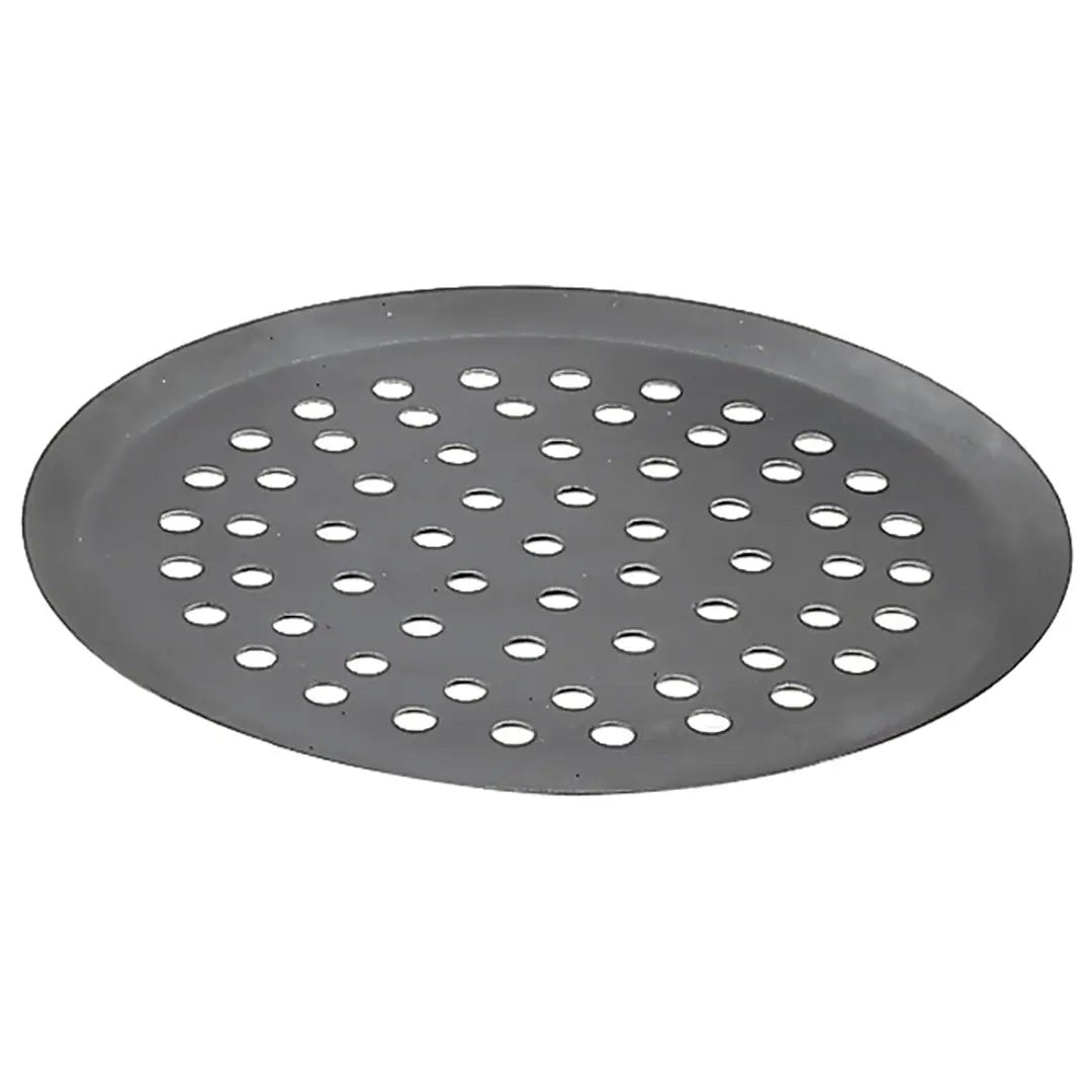 12.5" Perforated Blue Steel Pizza Pan Tray