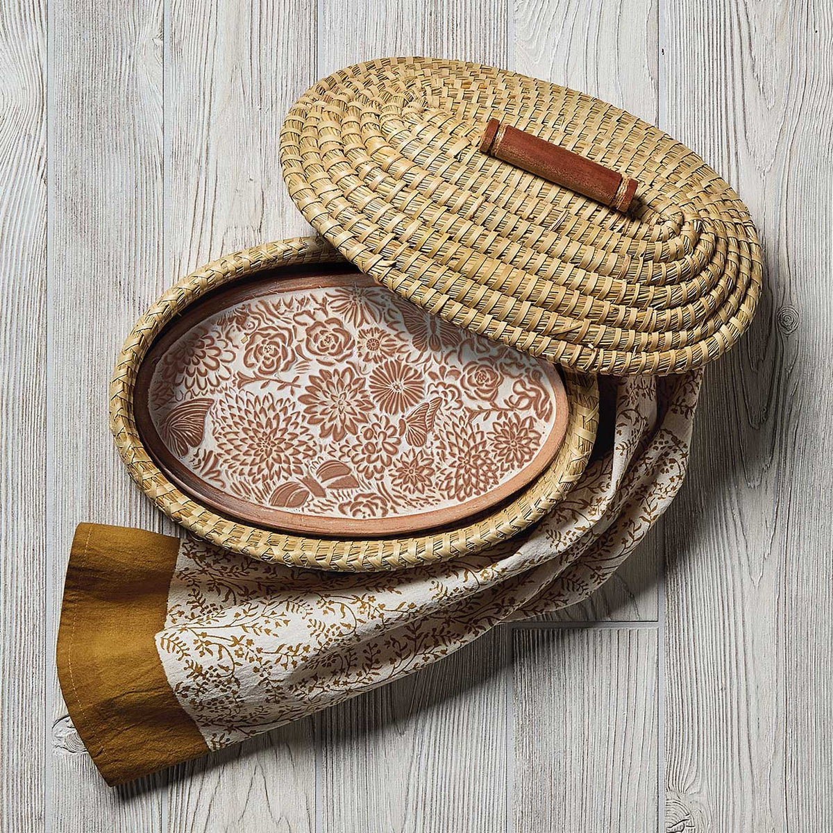 Butterfly Oval Lidded Breadwarmer