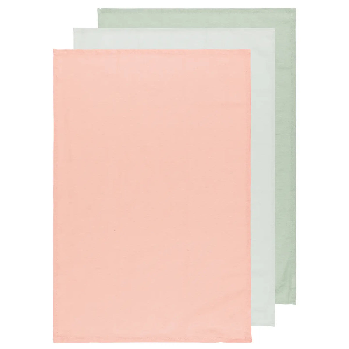 S/3 Floursack Towel Dawn/ Eucalyptus/ Mint