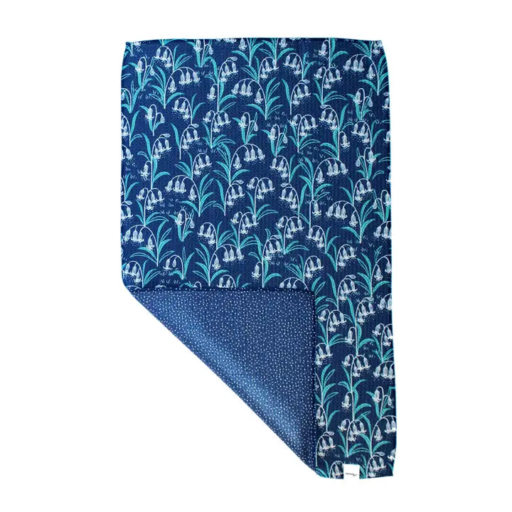 Bluebells | Two Sided Waffle Towels with Hanging Loop