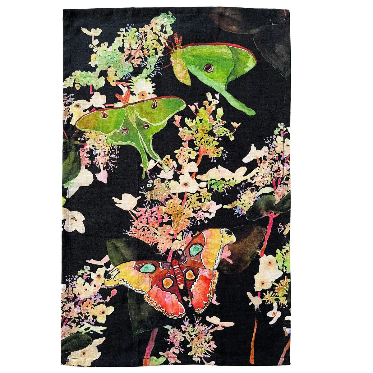 Night Moths Tea Towel