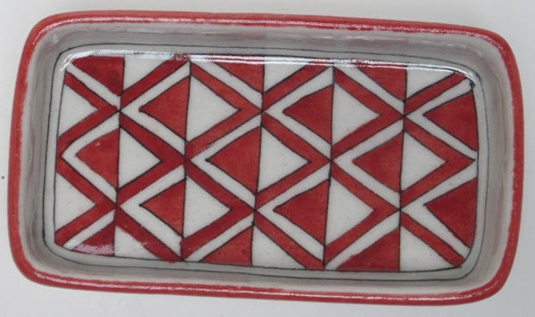 Soap Dish Rectangular Aztec Red