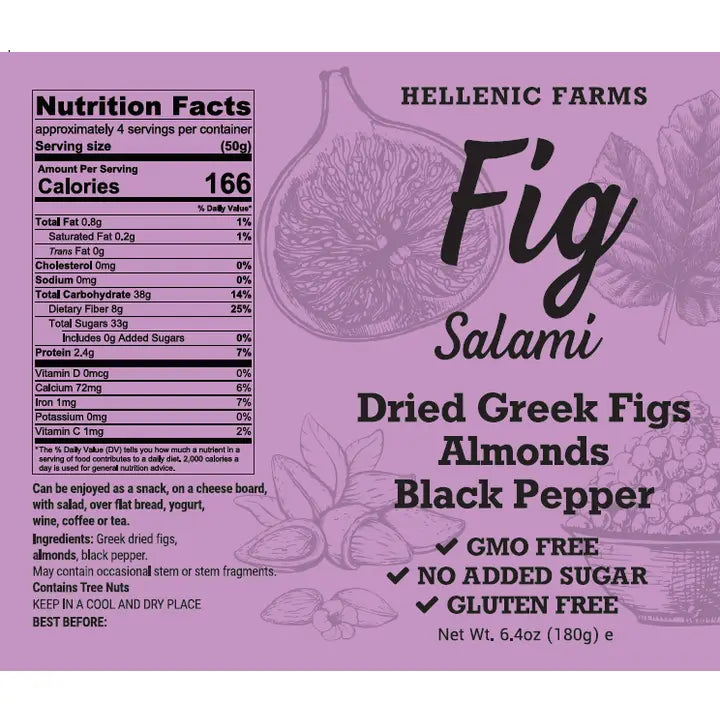 Vegan Fig Salami, Almond Black Pepper