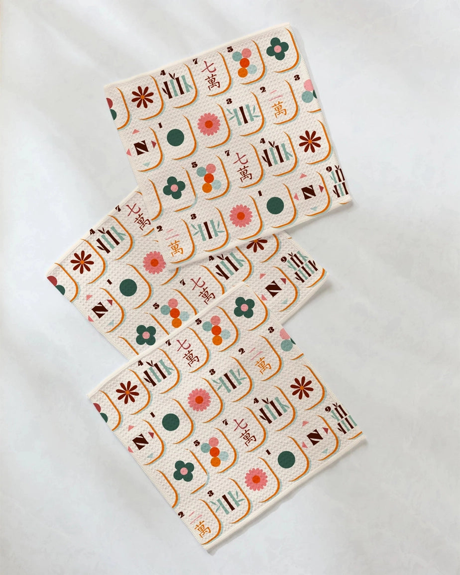 Cypress Tile Toss Mahjong Dishcloth Set