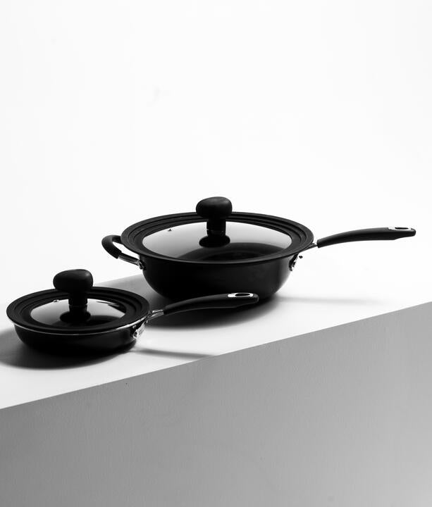 Universal Pot Lids w/Stand, Black