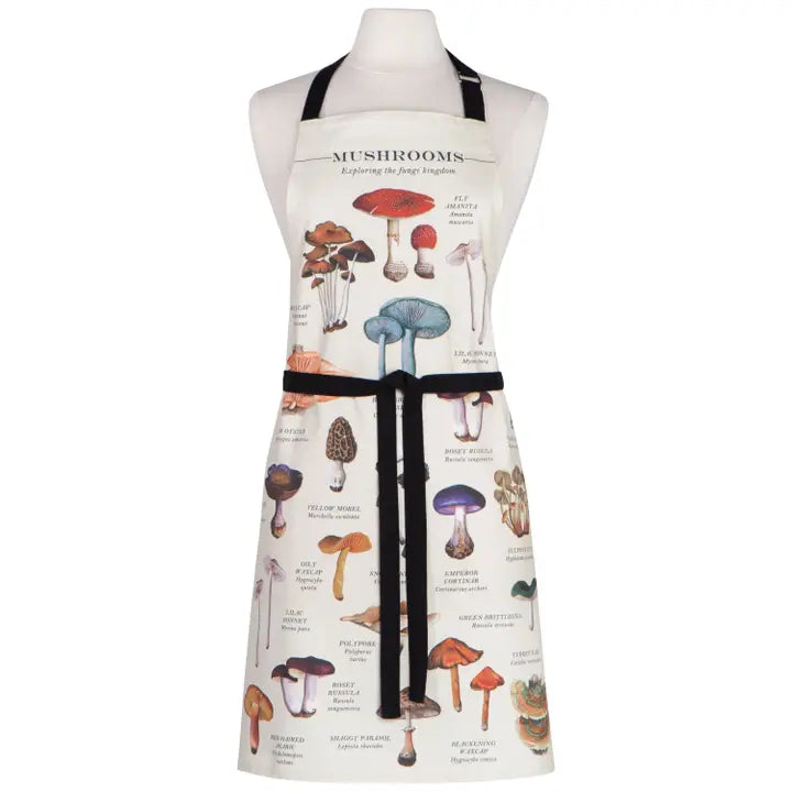 Apron Fine Print Mushrooms