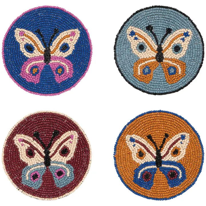 Aurora Beaded Coasters S/4