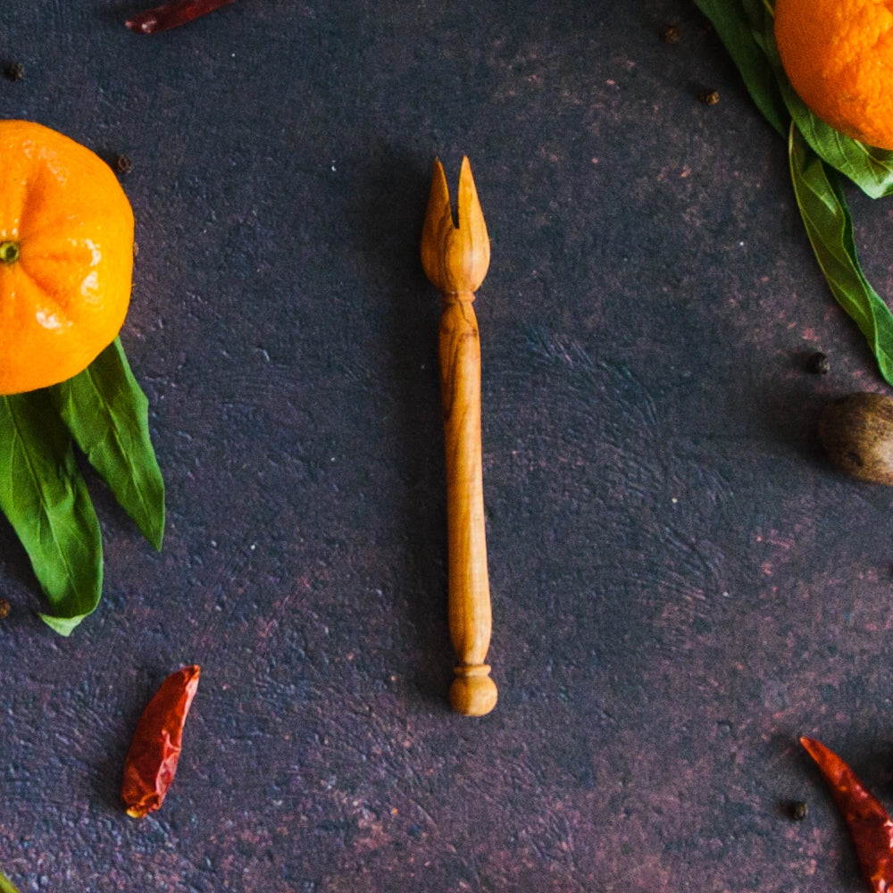 Olive Wood Pickle Fork