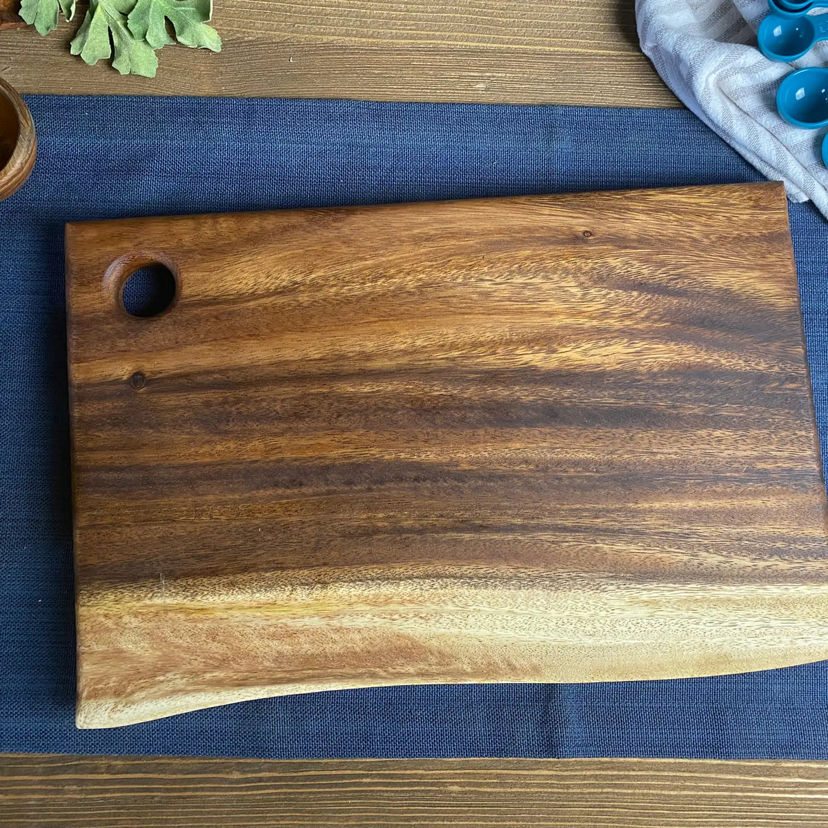 Medium Live Edge Square End Cutting Board w/ Hanging Hole