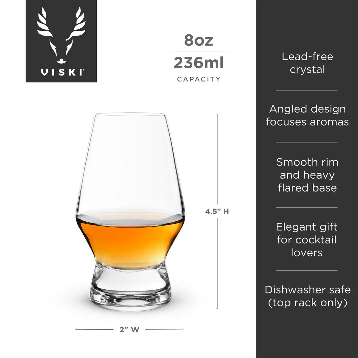 S/2 Raye Footed Crystal Scotch Glasses