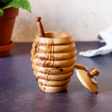 Bodrum Olive Wood Honey Jar