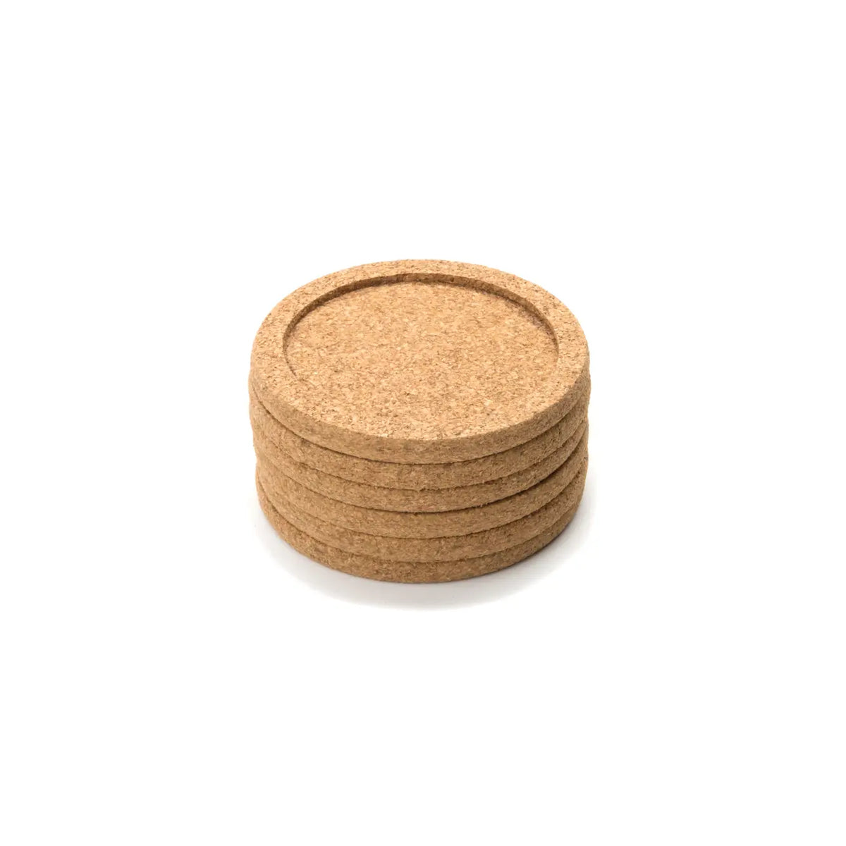 S/6 4" Cork Coasters